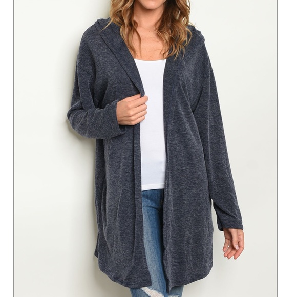 Med & Large Navy Blue Open Cardigan - Picture 8 of 9